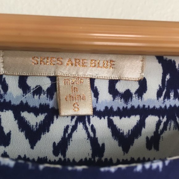 Stitch Fix Skies Are Blue Sleeveless Dress‎ Belted Printed Lined Womens S… - Picture 3 of 5